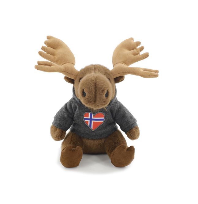 Hovedbilde Elg med Genser med Norsk Flagg - Fritz 20cm