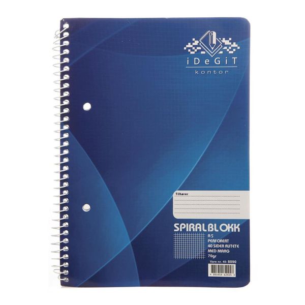 Hovedbilde Spiralblokk Ruter A5 - 40 sider 70gr. papir.