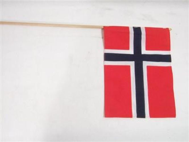 Hovedbilde Flagg - Håndflagg med Trepinne 17 mai - 15x21cm