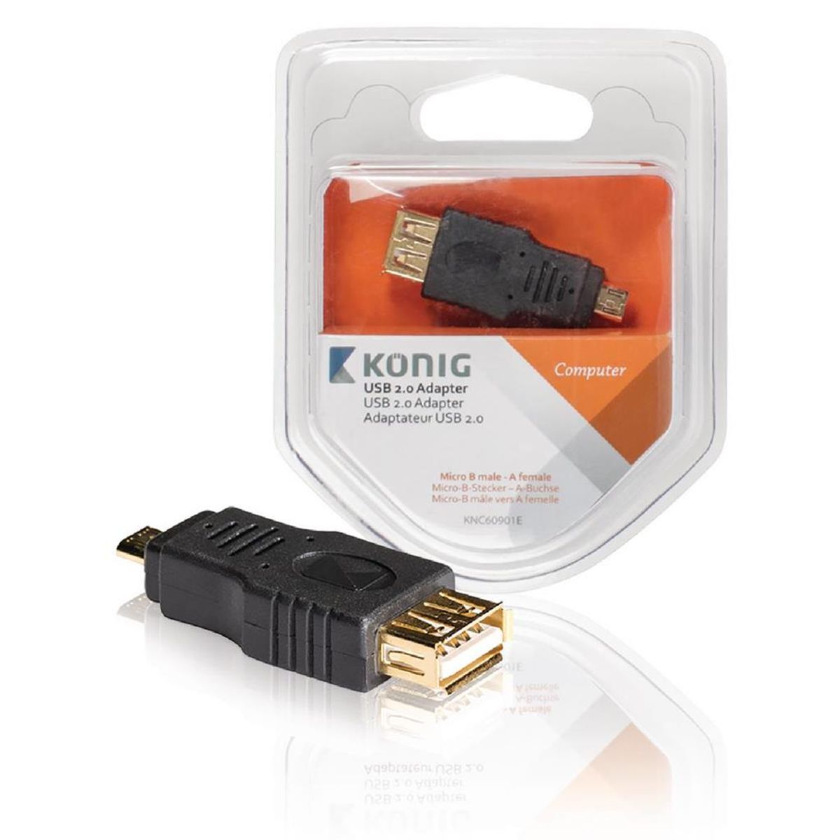USB Micro 2.0 Adapter Mikro B-Han - USB A Hun