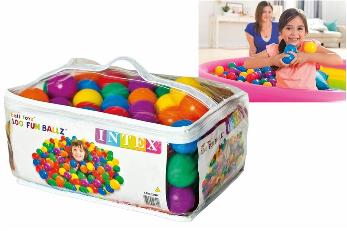 Fun Balls - 100 stk små lette lekeballer i plast - Intex