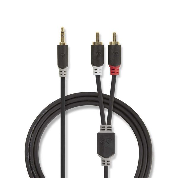 Hovedbilde Stereo Lydkabel 2x RCA - 1x mini-jack - 3 meter