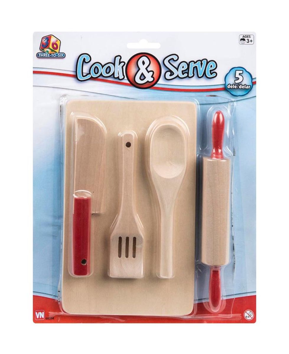 Bakesett for Barn 5 deler inkl Kjevle - Treleker som kan brukes.