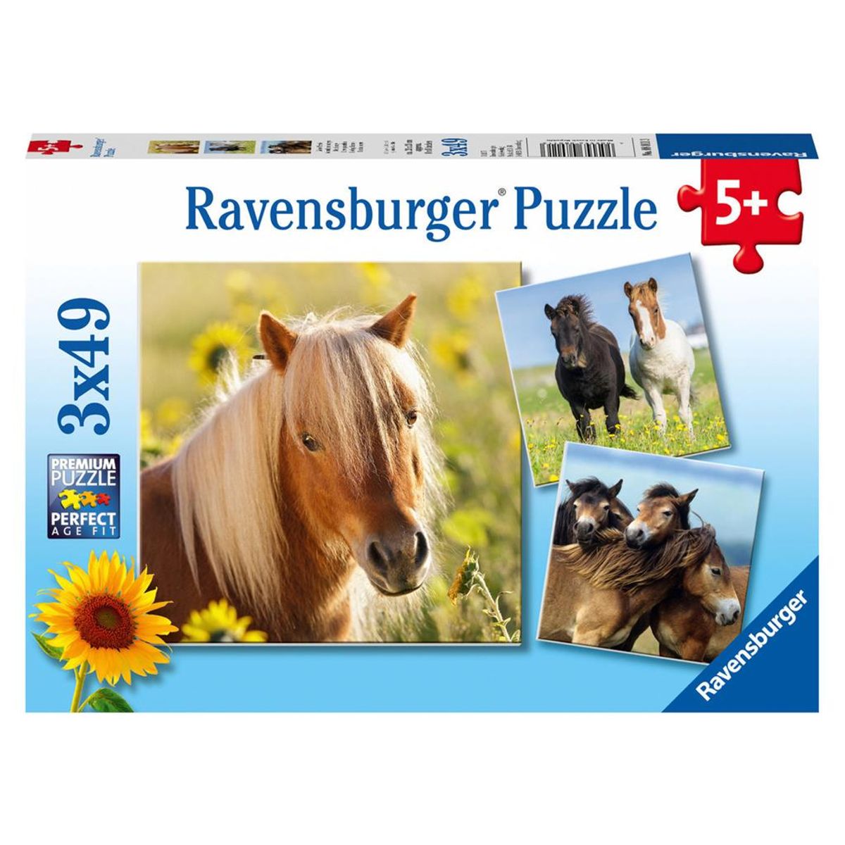Ravensburger Puslespill 3x49 Biter - Hester