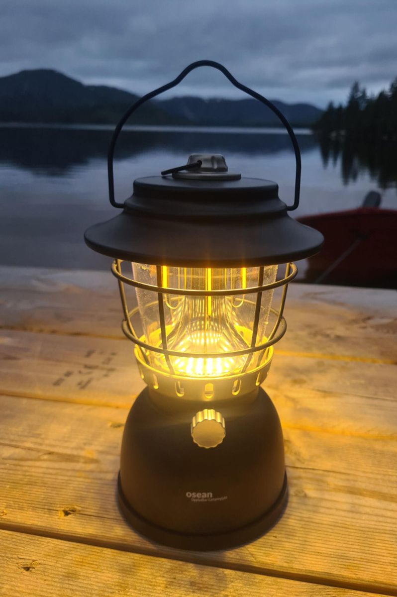 Campinglykt med powerbank - Oppladbar lanterne - Sort