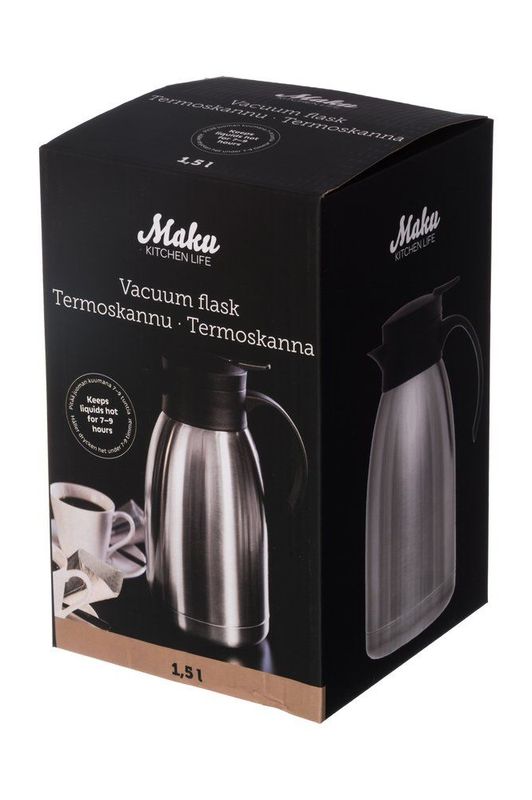 Termokanne i Rustfritt Stål med Trykknapp - 1,5 Liter