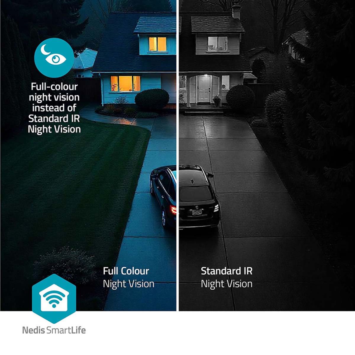 Utendørs kamera - Sikkerhetskamera - Nattsyn - Søkelys - Bevegelsessensor - IP65 - 4K / 3840x2160