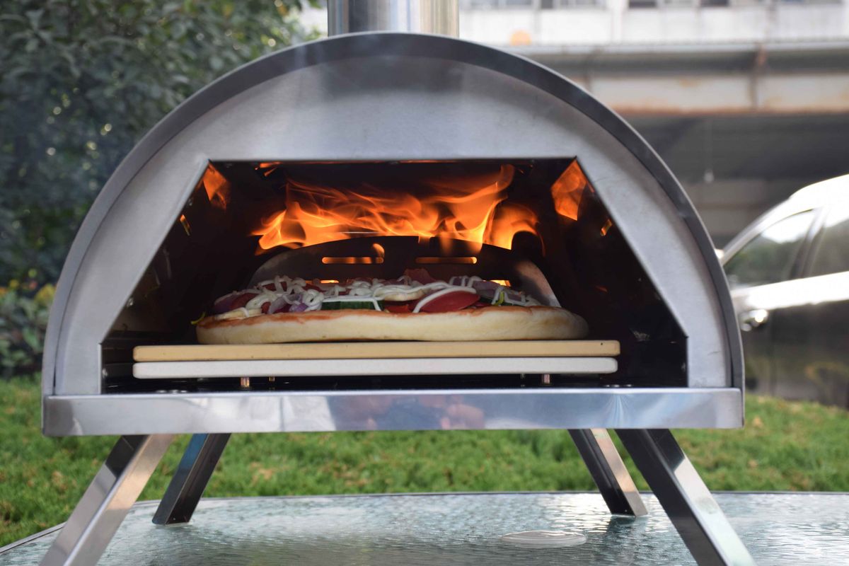 Pizzaovn i Rustfritt Stål For Fyring med Pellets
