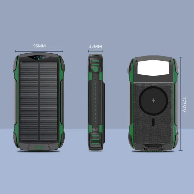 Hovedbilde Powerbank Solcelle 20.000mAh, Vanntett, SOS