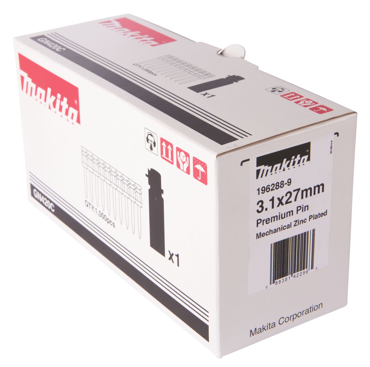 Makita Betongspiker Inkl. Gasspatron 3,1x27 mm 1000 stk. 196288-9