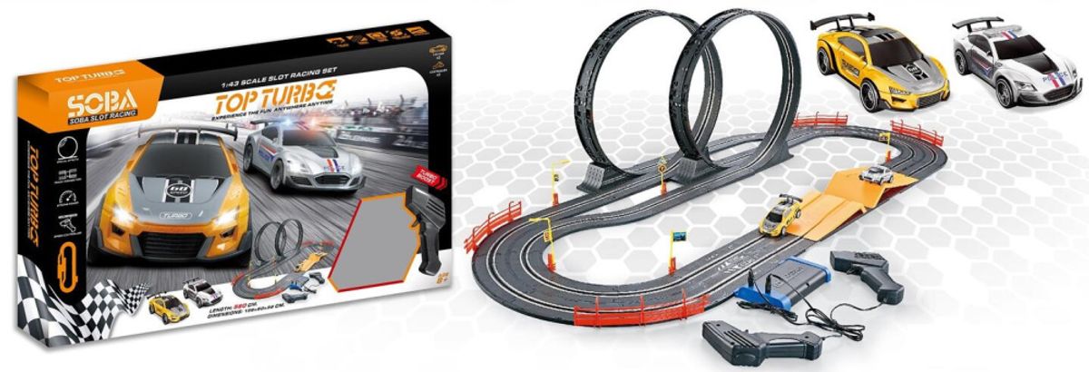 Bilbane med 2 Biler og 2 Looper 5,6 meter - Soba Slot Racing
