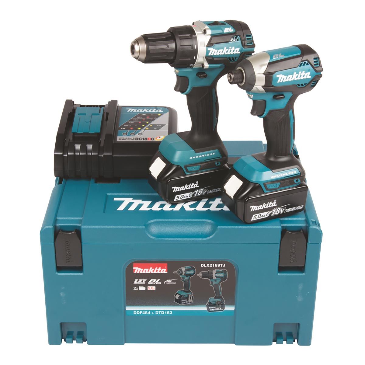 Makita Maskinsett 18V LXT ® DLX2189TJ borsktrutrekker og slagtrekker ink. 2 stk batterier