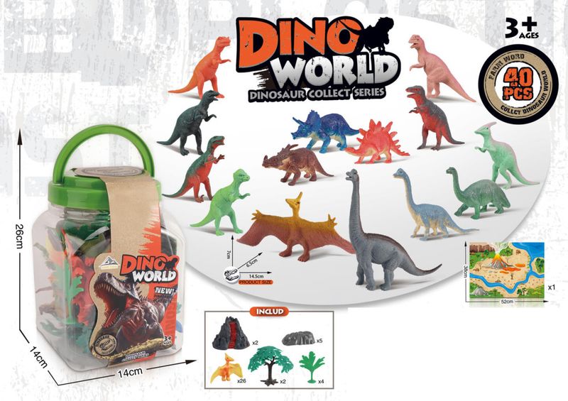 Dinosaurer 40 Deler i Boks med Håndtak