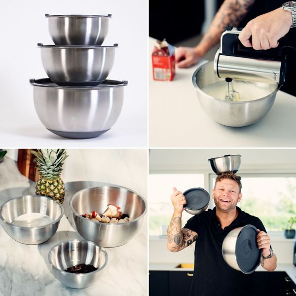 Hovedbilde Rørebolle i Rustfritt Stål i Sett med 3 Stk med ...