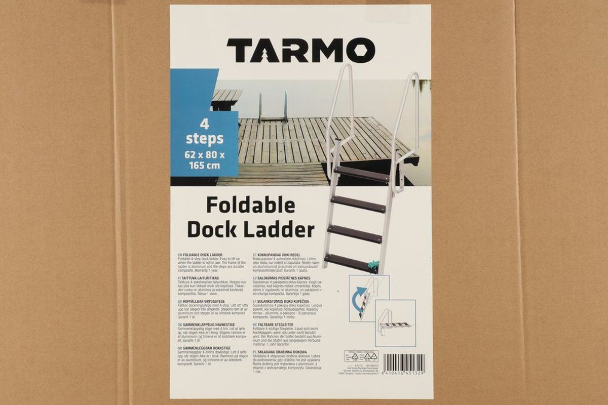 Badetrapp - Bryggestige Foldbar Med 4 Trinn - Aluminium
