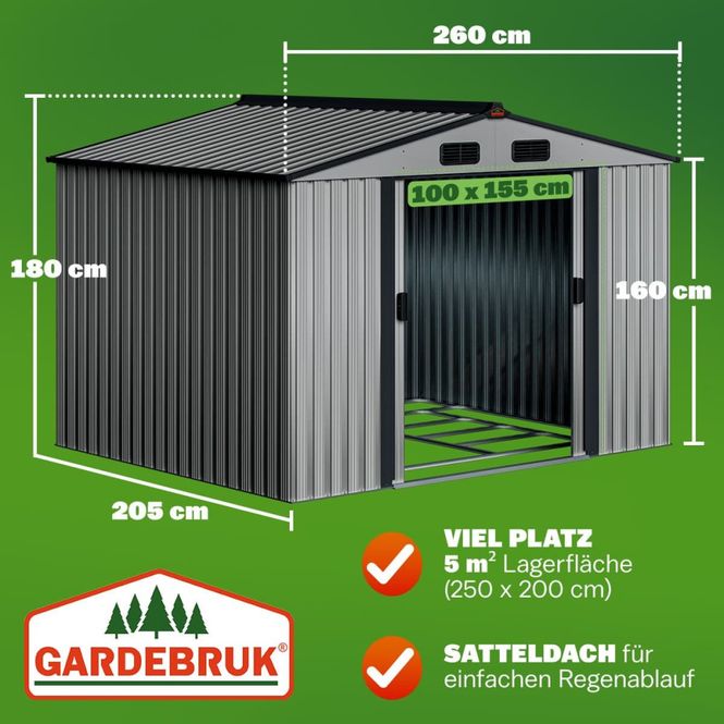 Hovedbilde Hagebod metall - Redskapsbod - 260x205x180cm - ...