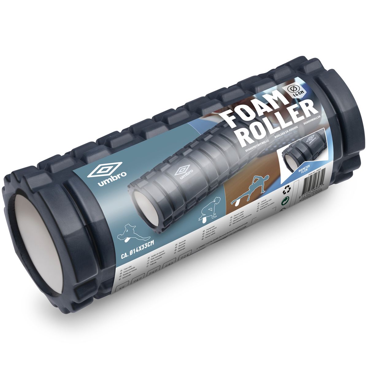 Massasjerulle - Foamroller - Yogarulle - 14x33cm - UMBRO