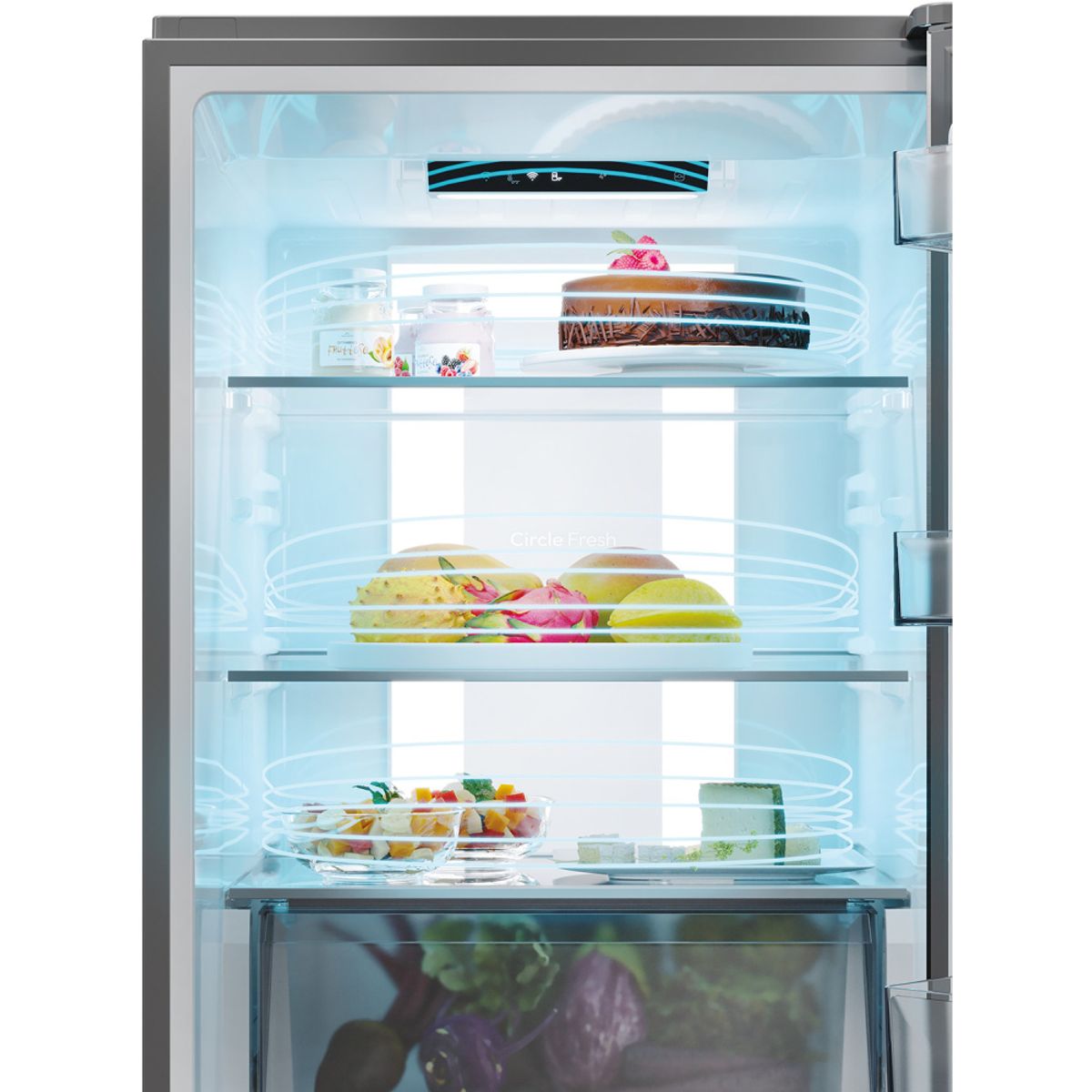 Kjøleskap - Kombiskap 355 Liter - Candy Fresco 500 185x60 cm - Rustfritt stål