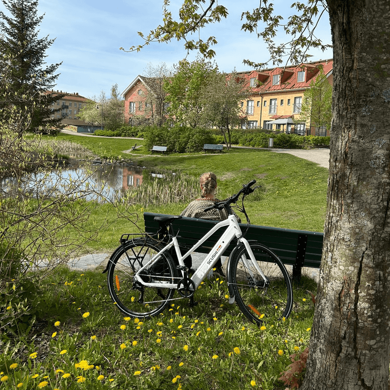 Scushi Norway Universe Elsykkel - Hvit - 46cm ramme - 55-75 km rekkevidde
