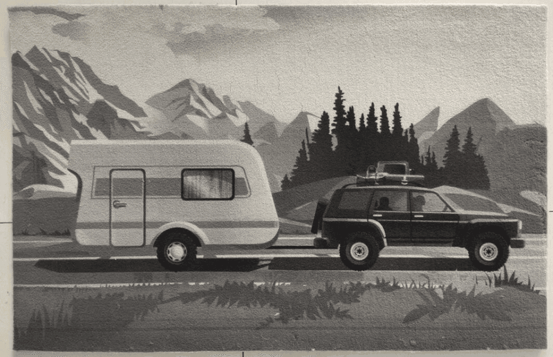 Dørmatte til Camping og Fortelt 45x70cm - Sklisikker med Campingmotiv