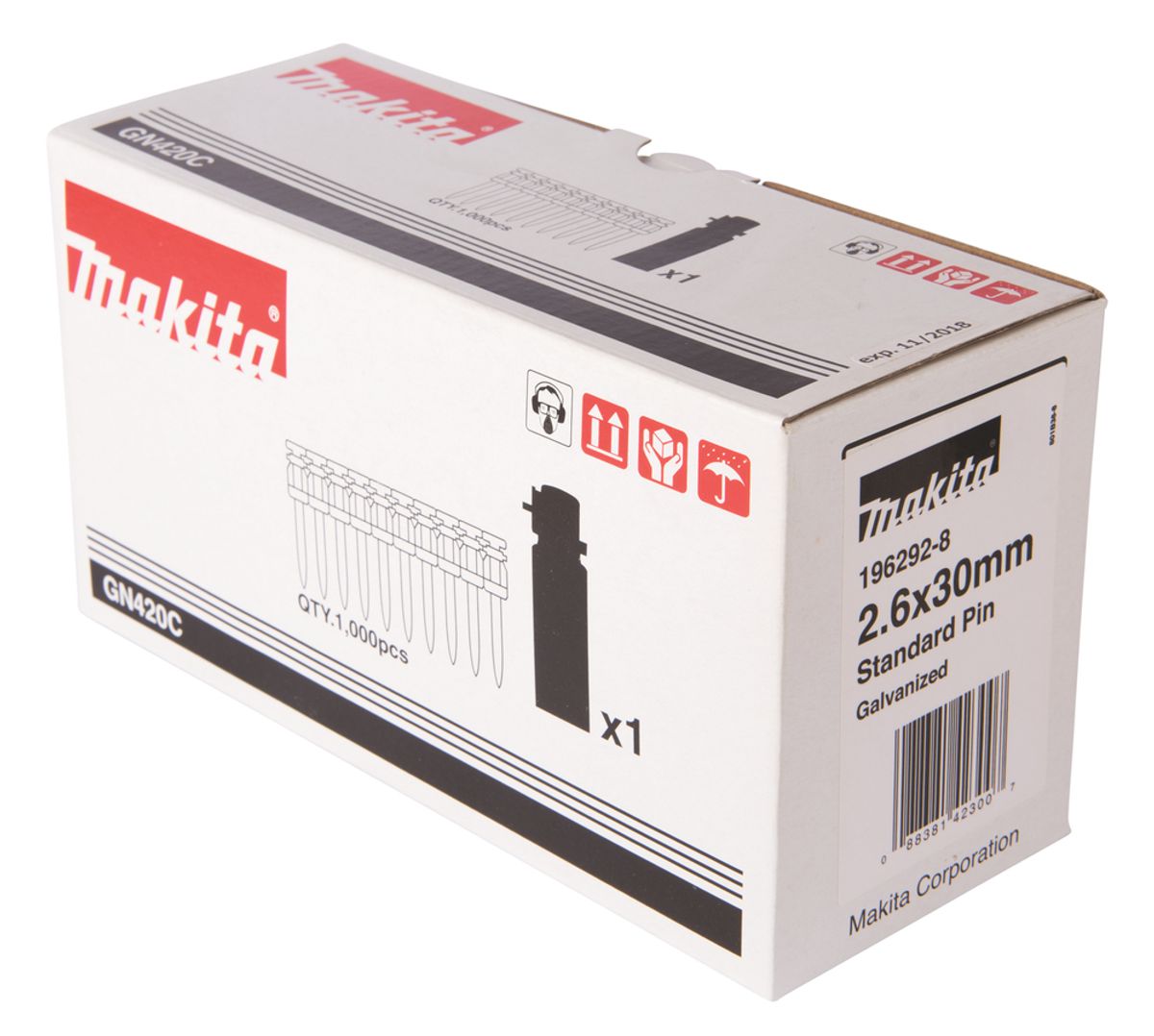 Makita Betongspiker Inkl. Gasspatron 2,6x30 mm 1000 stk. 196292-8