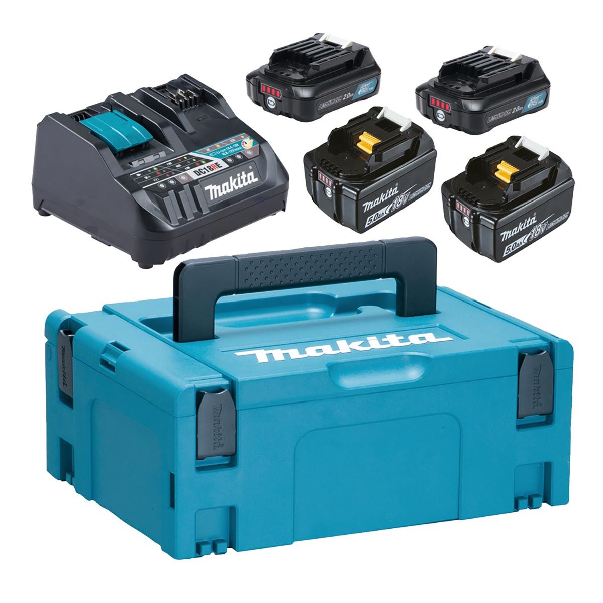Makita Batterisett 18V LXT ® 2x5.0Ah / 12V Max CXT ® 2x2.0Ah Li-ion 199025-0
