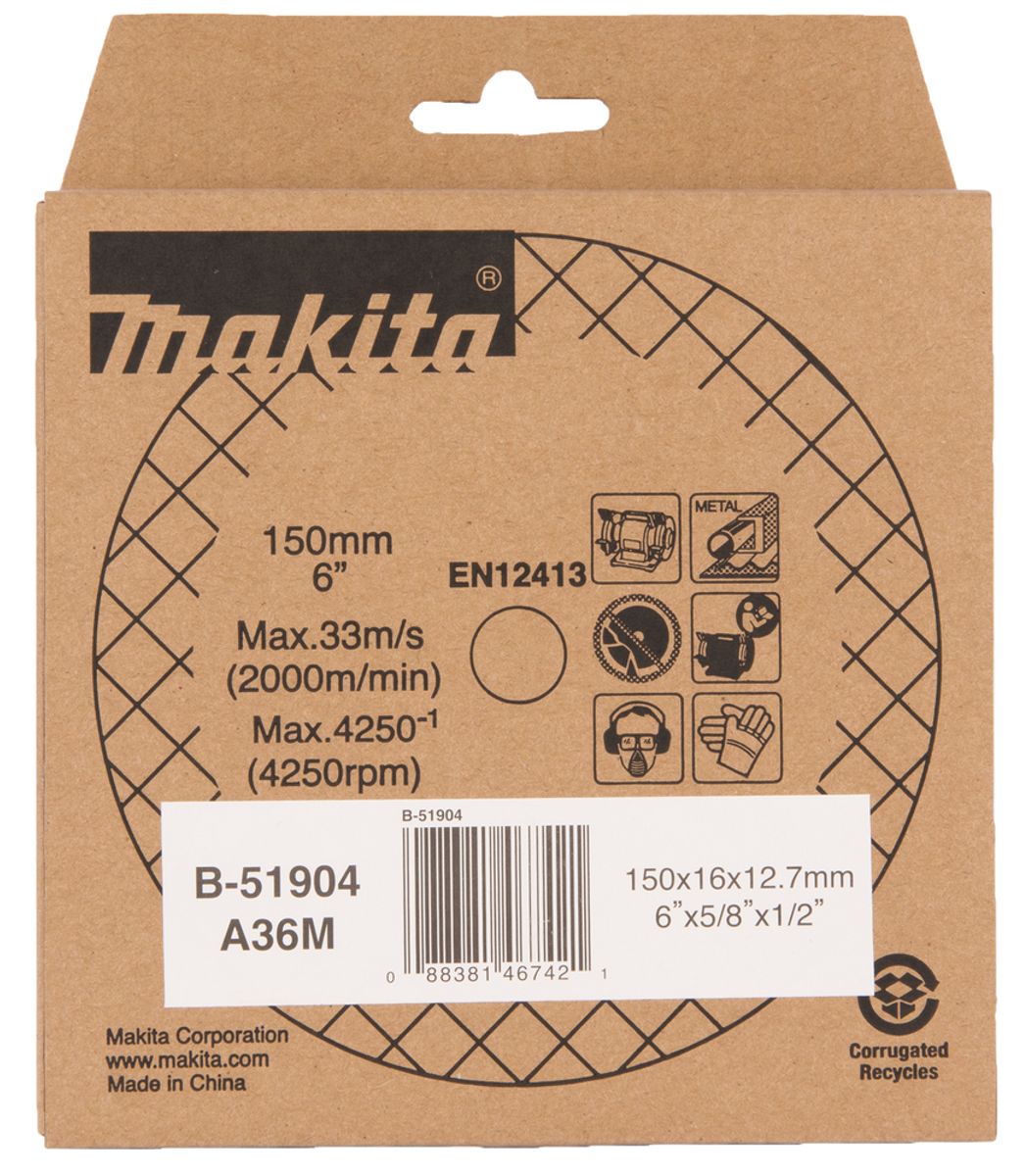 Makita Slipeskive 150x16 mm A36M Grov B-51904
