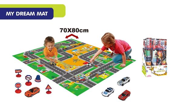Hovedbilde Veiteppe, Leketeppe med 4 Biler