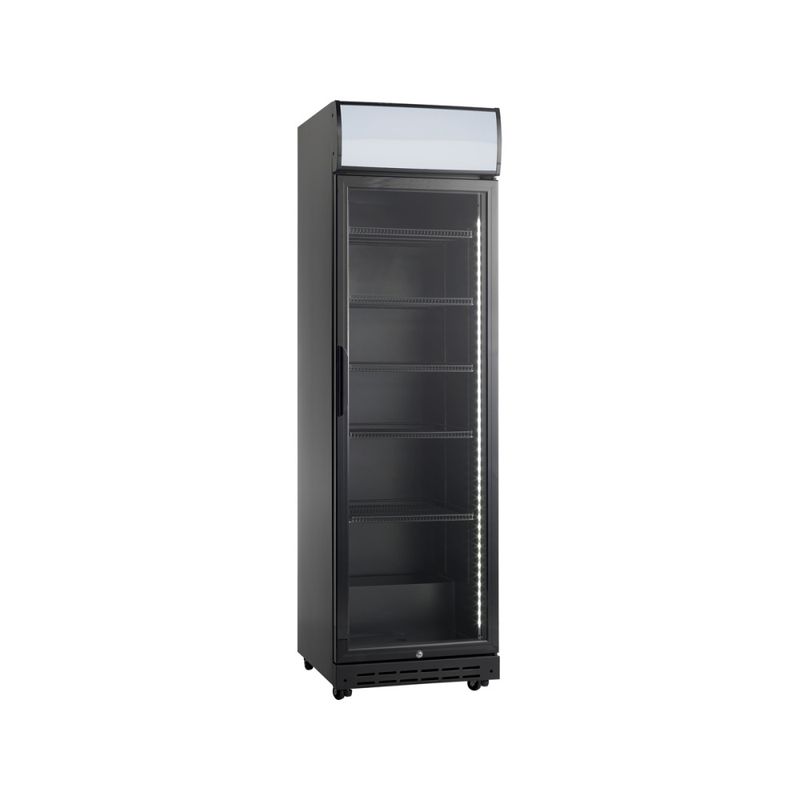 Scancool displaykjøleskap med glassdør SD 420 BE - 360 liter, svart 