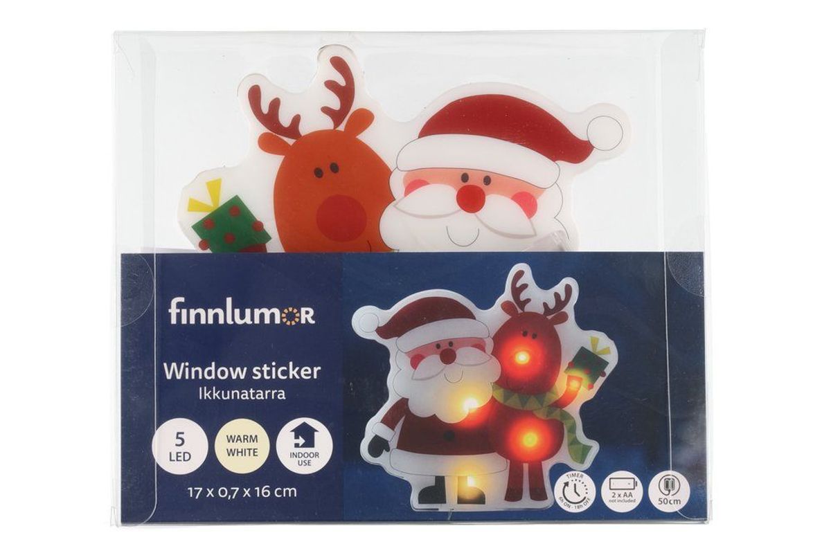 Window Sticker med Julemotiv og Led-Lys