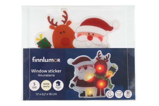 Hovedbilde Window Sticker med Julemotiv og Led-Lys