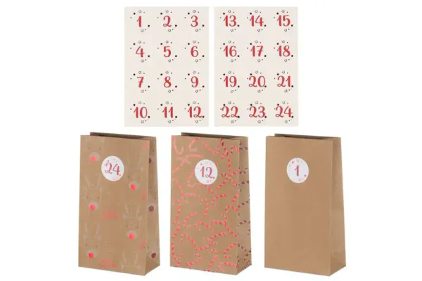Hovedbilde Adventskalendersett Poser og Merkelapper med ...
