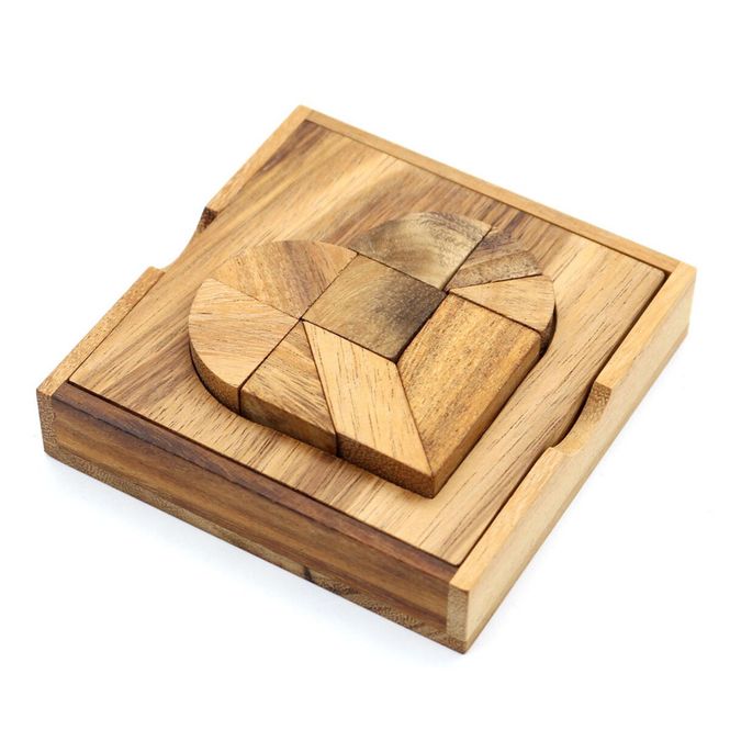 Hovedbilde Tangram Knust Hjerte IQ-Nøtt i Tre – ...