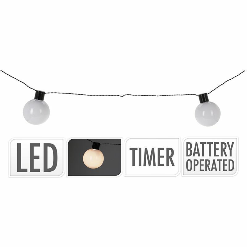 Led-Lys Baller for Dekorasjon og Party 10 stk Led-lys på 5 meter kabel