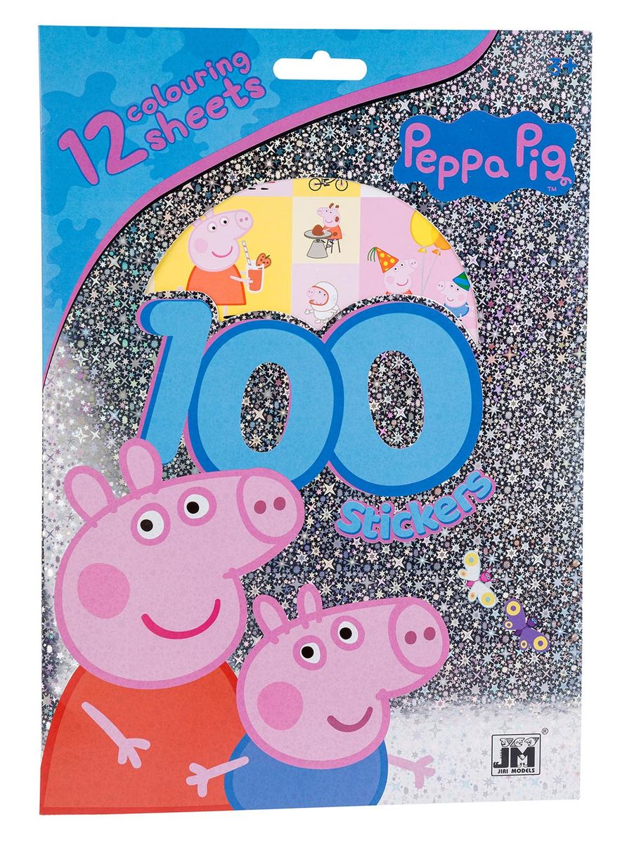 Peppa Gris Stickers Bok - 12 stk A4 Blad med totalt 100 Stickers