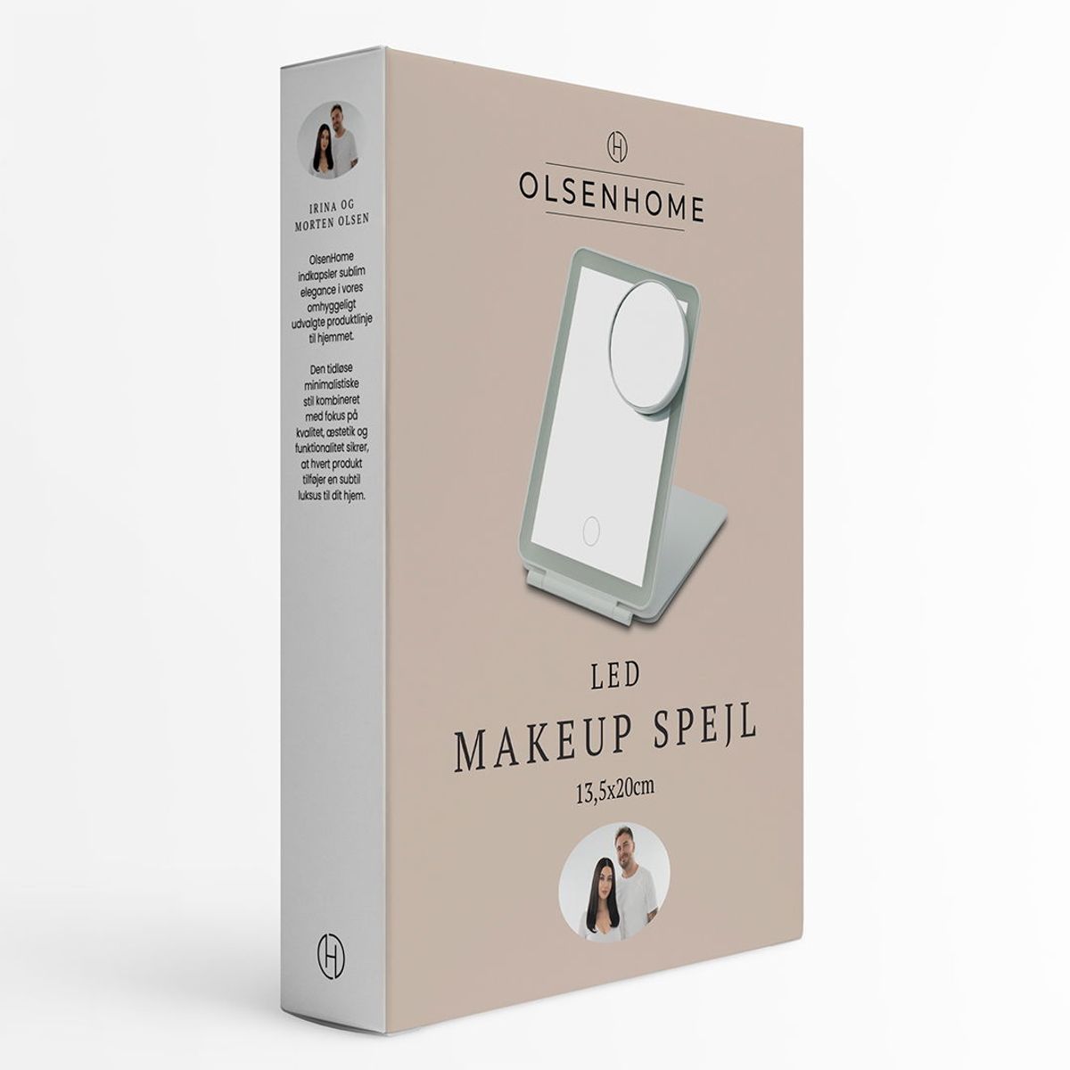 Sminkespeil med Oppladbart Led-Lys - OlsenHome
