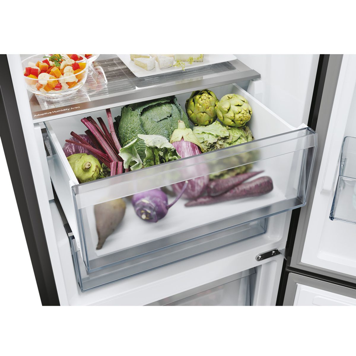 Kjøleskap - Kombiskap 355 Liter - Candy Fresco 500 Black 185x60 cm - Rustfritt stål