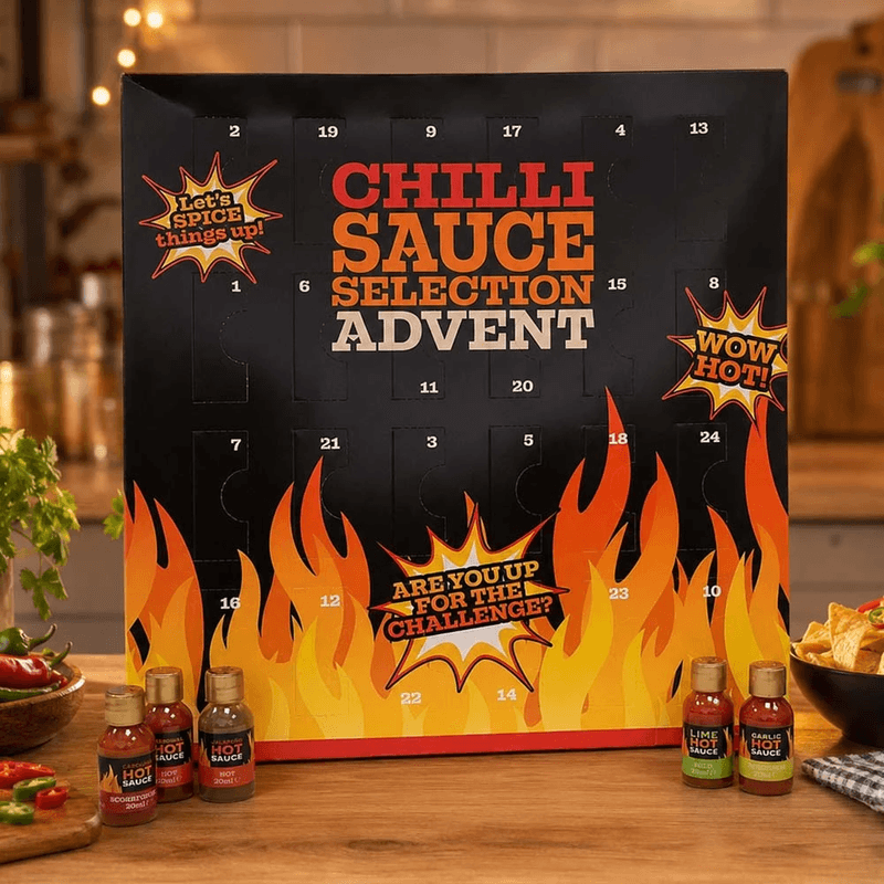 24 Days of Chilli Sauce Julekalender – Chilisaus Kalender med 24 Hete Sterke Sauser
